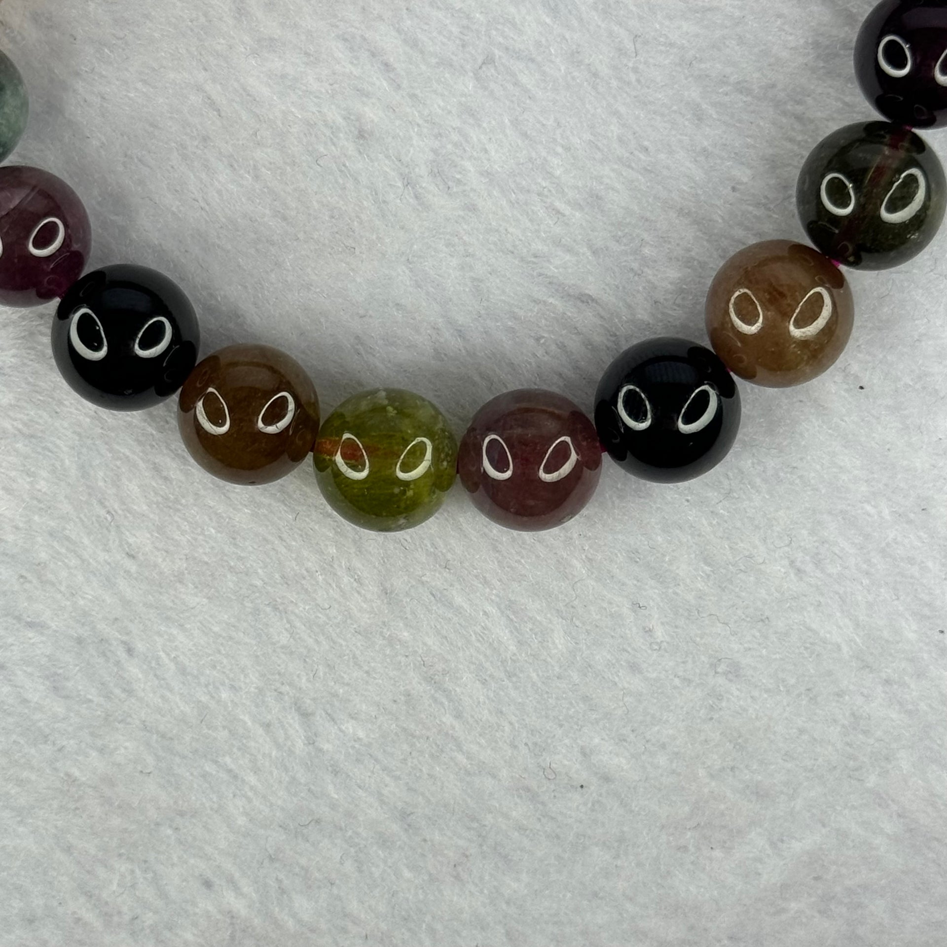 Good Grade Natural Tourmaline Beads Bracelet 好的天然碧玺珠手链 29.21g 16cm 9.9mm 20 Beads - Huangs Jadeite and Jewelry Pte Ltd