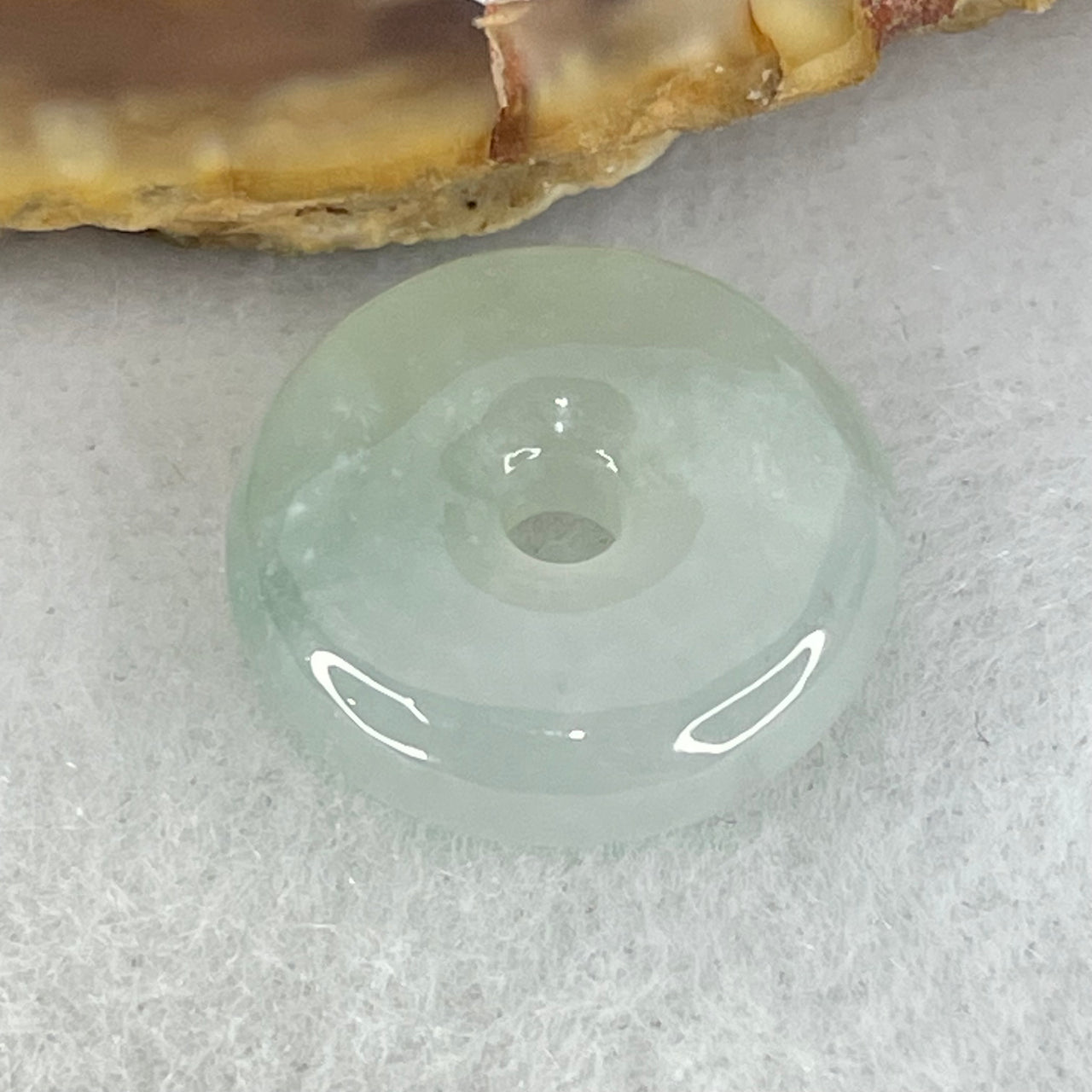 Type A Icy Jelly Green Jadeite Ping An Kou Charm/Pendant 2.38g 15.0 by 4.9mm