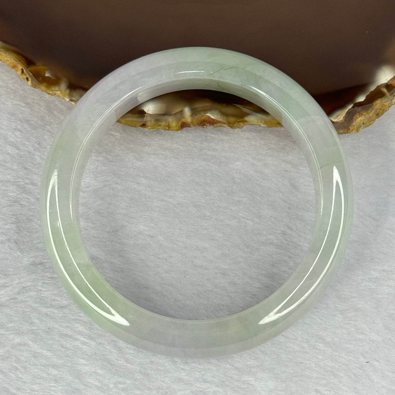 Type A Lavender and Green Bangle 61.06g 13.3 by 8.8 mm Internal Diameter 55.8 mm (Internal Lines) - Huangs Jadeite and Jewelry Pte Ltd