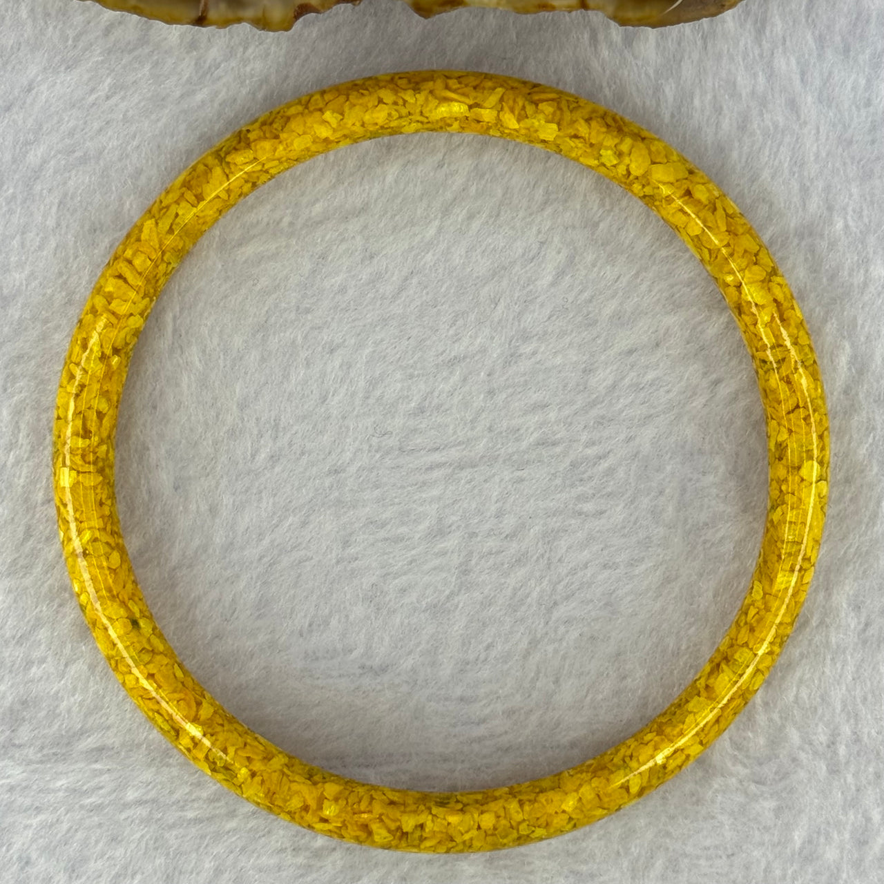 Natural Yellow Cinnabar Bangle 20.30g Internal Diameter 63.2mm 9.3 by 5.6mm