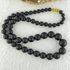 Natural Black Amber Beads Bracelet 天然大黑天翁琥珀项链 31.58g 30cm  7.1 - 14.9mm 51 Beads