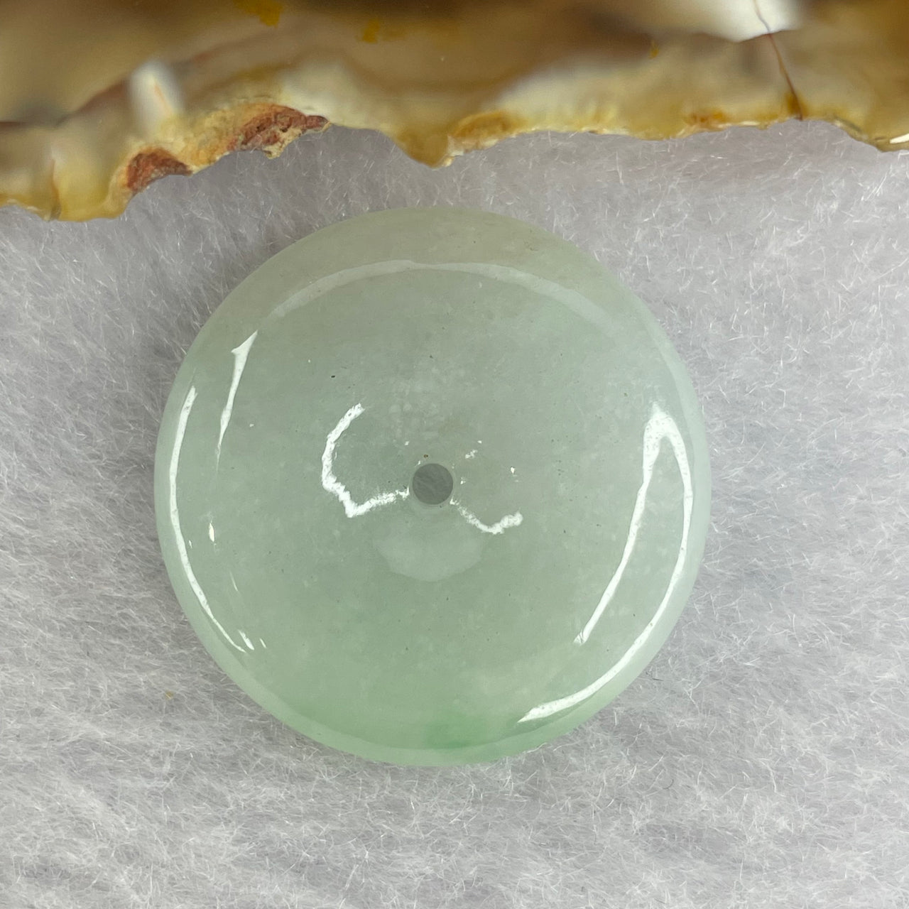 Type A Faint Green Lavender Jadeite Ping An Kou Donut 平安扣 Pendant 7.02g 24.6 by 5.6mm - Huangs Jadeite and Jewelry Pte Ltd