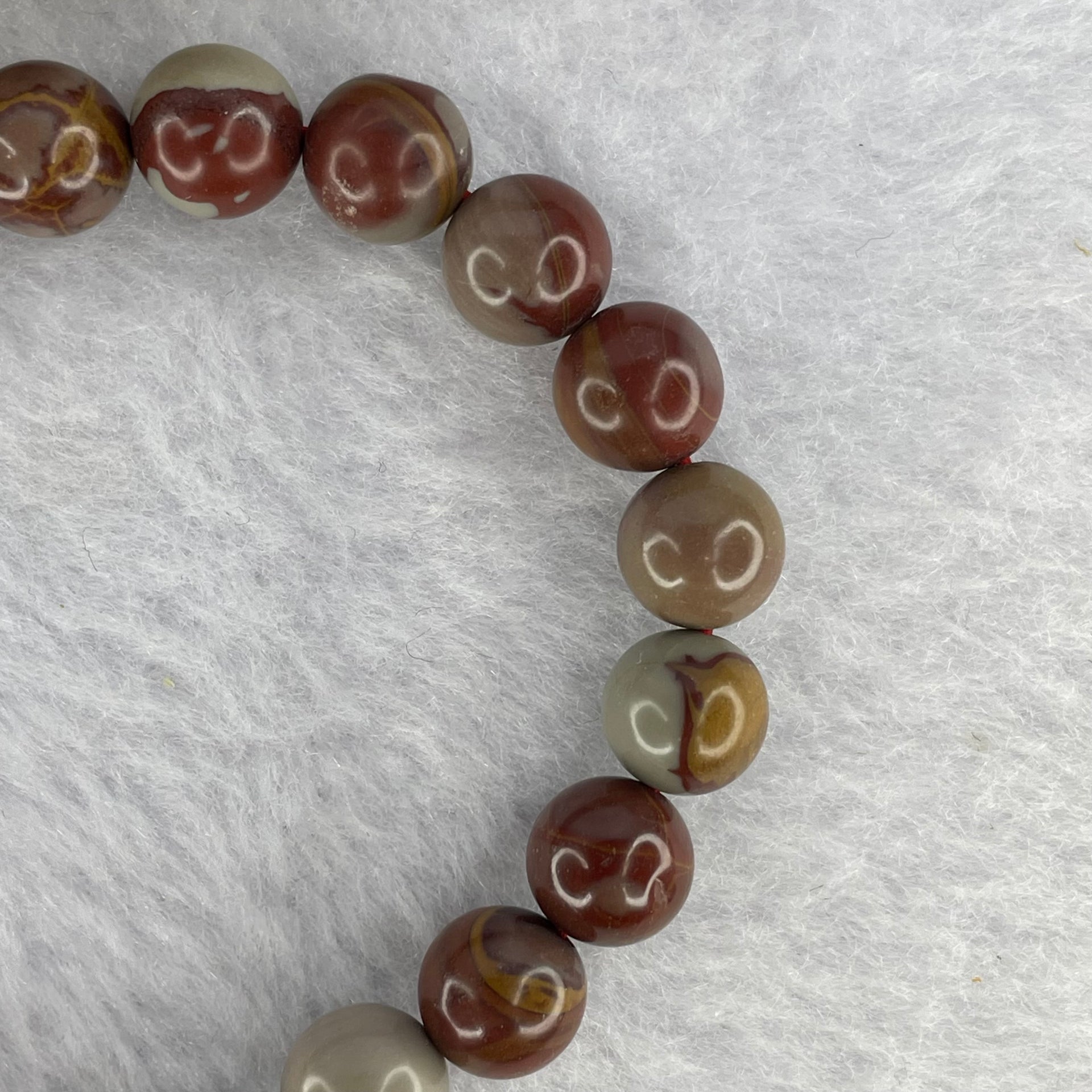 Australian Red Picture Jasper (Noreena Jasper) Bracelet 17.73g 8.3 mm 23 Beads - Huangs Jadeite and Jewelry Pte Ltd