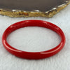 Natural Red Cinnabar Bangle with Inscription 28.10g Internal Diameter 63.4mm 9.4 by 6.0mm