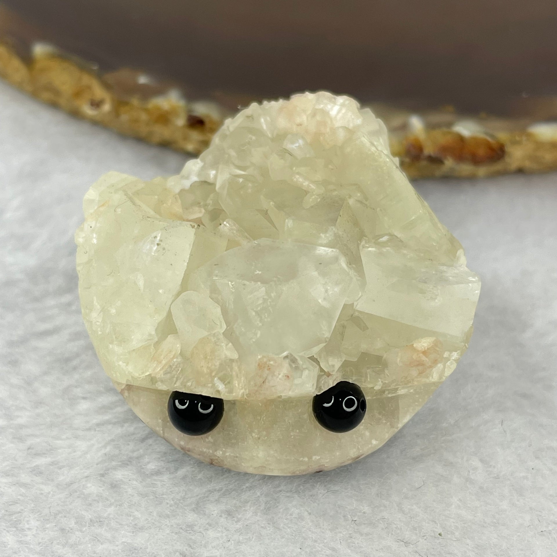 Natural Datolite Mini Hedgehog Display 55.88g 42.8 by 39.5 by 25.5mm - Huangs Jadeite and Jewelry Pte Ltd