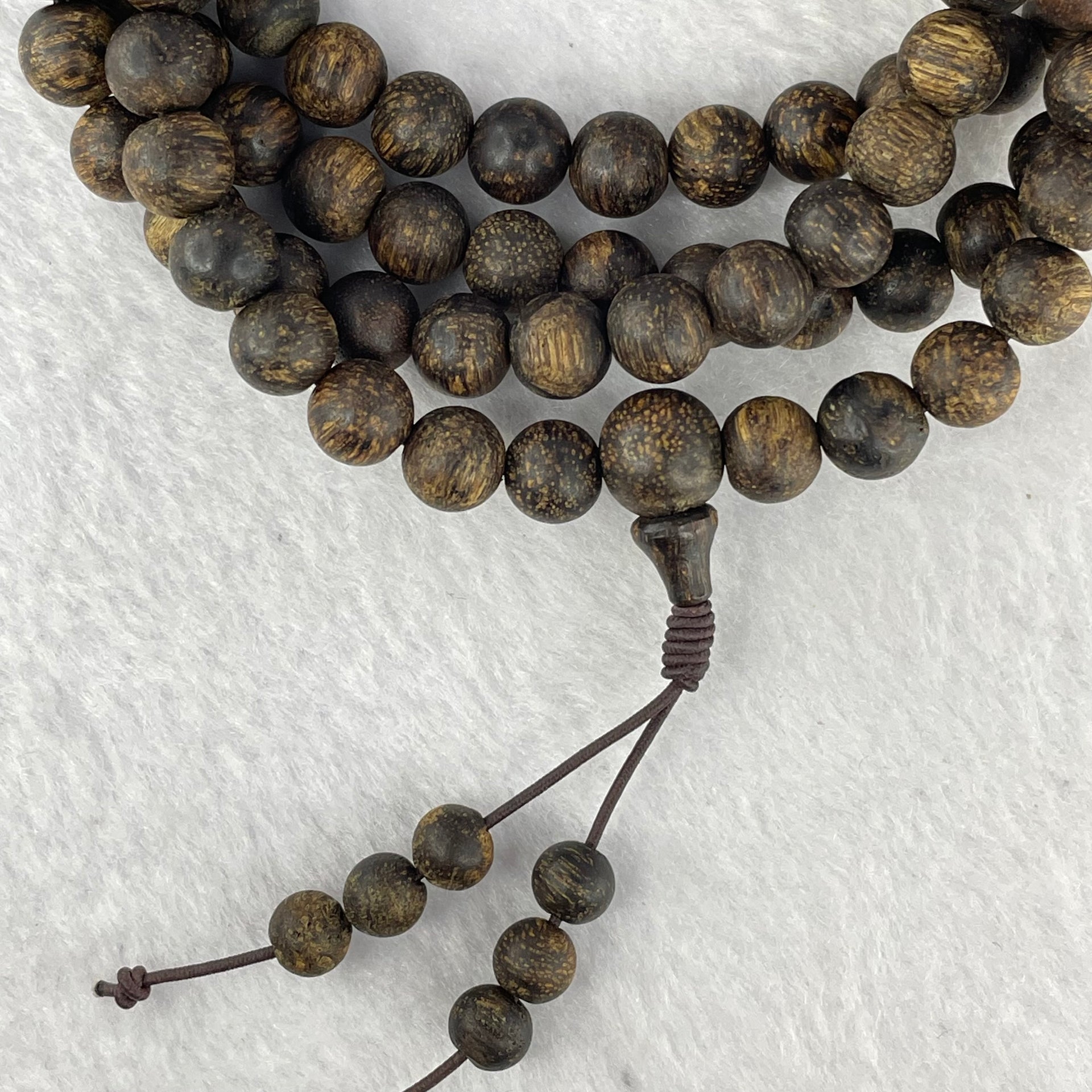 Natural Wild Vietnam Black Kynam Qi Nan Chen Xiang Mu Agarwood Beads Necklace (Sinking Type 沉水) 天然野生越南黑奇南沉香珠项链 29.28g 86 cm 8.3 mm 108 beads - Huangs Jadeite and Jewelry Pte Ltd