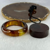 Natural Cognac Amber Bangle Set Internal Diameter 53.8mm 17.4 by 9.2mm and Pendant 50.8 by 18.2mm Total Weight 62.51g