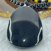 Black Obsidian Beads Necklace with Black Obsidian 3 Legged Toad Wealth Pendant 34.64g 53.0 by 40.9 by 11.3mm