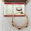 Natural Dark Blood Red Amber with Crystal in Rose Gold Color Bangle 26.43g 18cm 12.1 by 9.0 by 3.5mm 3pcs