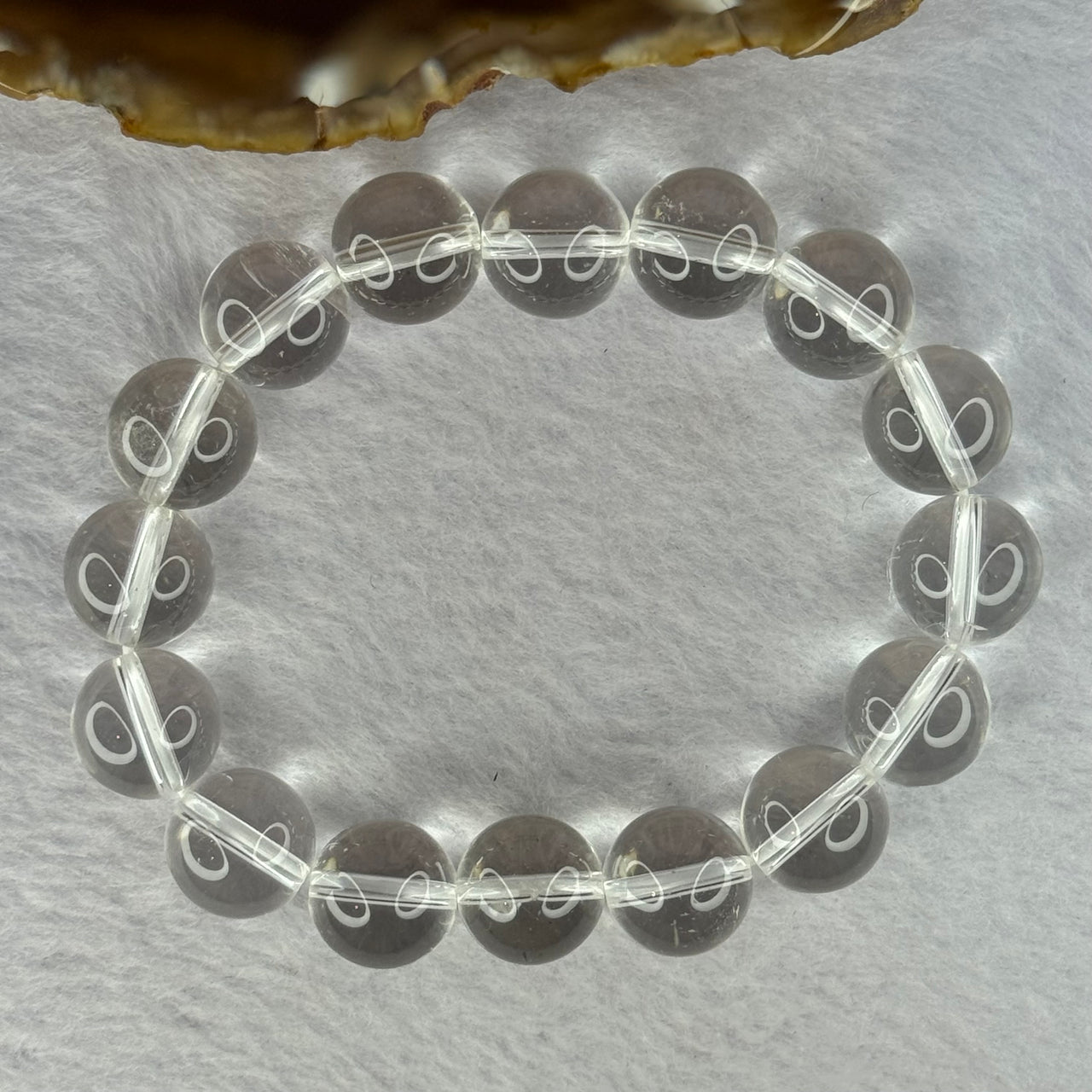 Natural Clear Quartz Beads Bracelet 天然白水晶手链 45.93g 17.5cm 12.9mm 16 Beads