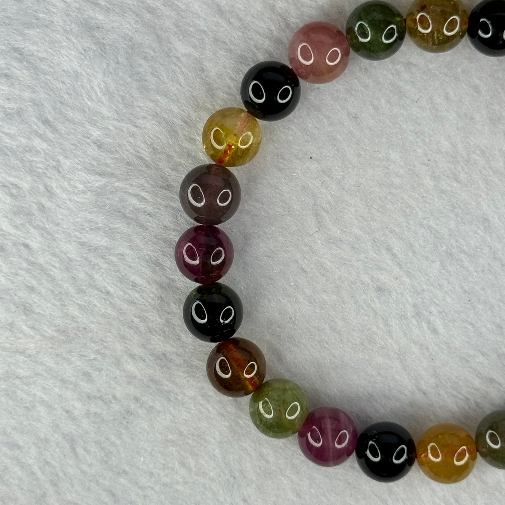 Good Grade Natural Tourmaline Beads Bracelet 好的天然碧玺珠手链 17.28g 15cm 7.8mm 24 Beads - Huangs Jadeite and Jewelry Pte Ltd