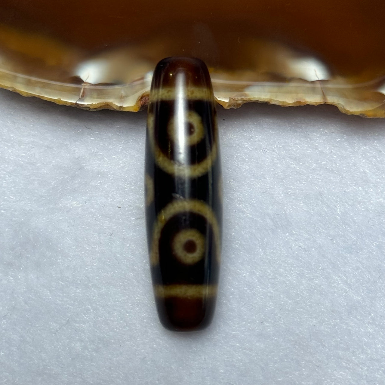 Natural Powerful Tibetan Old Oily Agate 6 Eyes Dzi Bead Heavenly Master (Tian Zhu) 六眼天诛 7.83g 39.5 by 11.5mm - Huangs Jadeite and Jewelry Pte Ltd