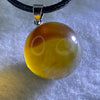 Natural Cognac with Red Amber Round Shape in String Necklace 4.02g 15.8mm