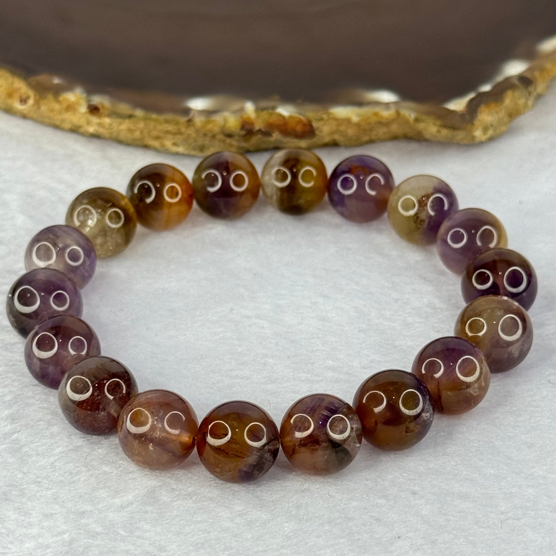 Natural Auralite 23 Bracelet 天然极光23手链 40.02g 18cm 11.9mm 18 Beads - Huangs Jadeite and Jewelry Pte Ltd