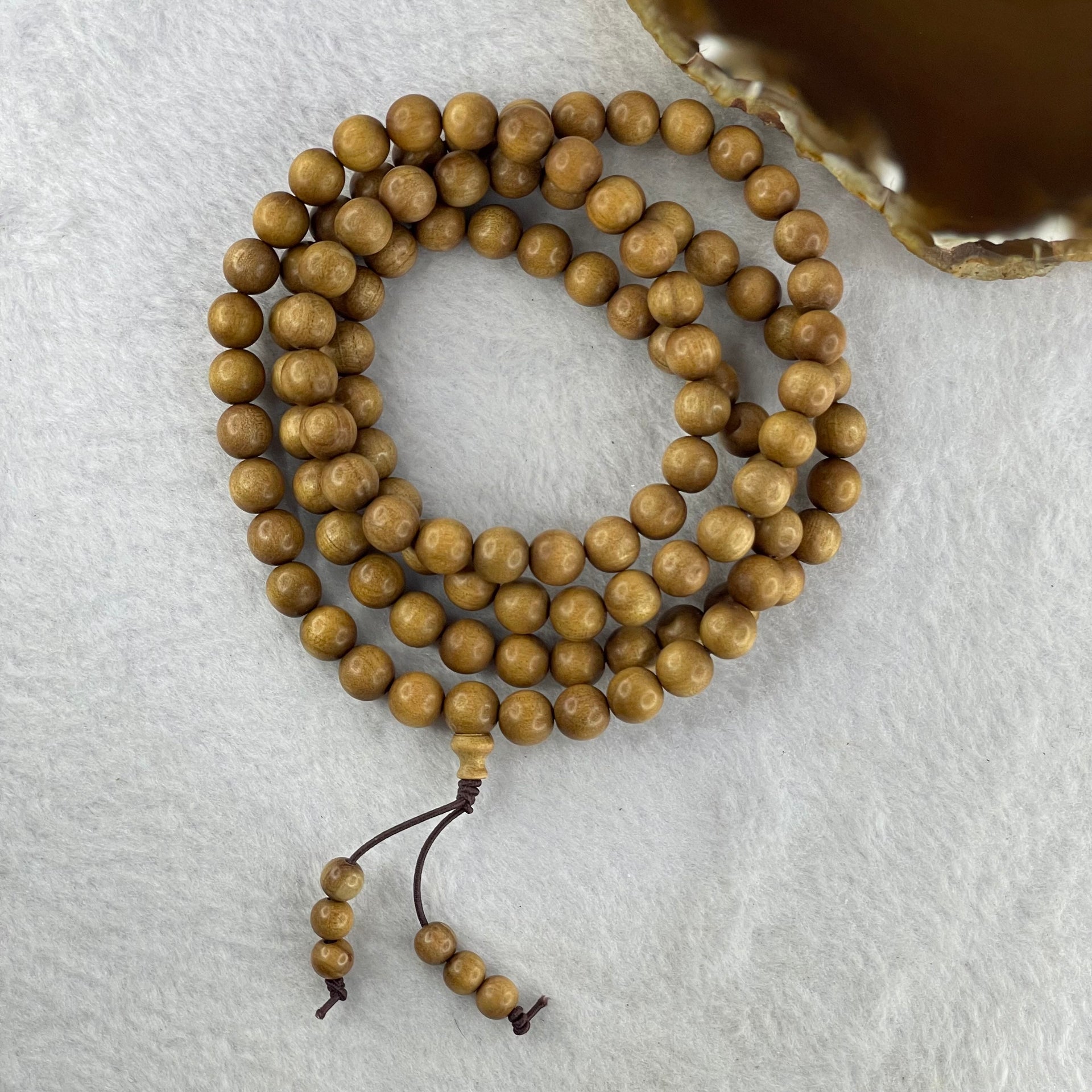 Natural Wild Old India Sandalwood Necklace 印度老山檀  29.35g 8.2mm 108+6 Beads - Huangs Jadeite and Jewelry Pte Ltd