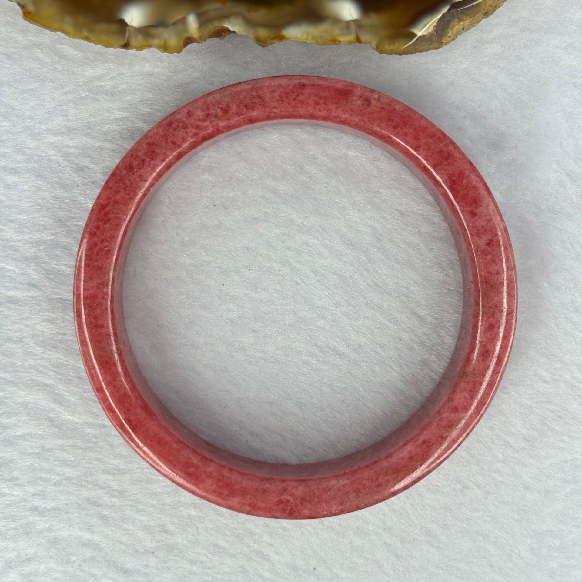 Natural Red Rhodonite Crystal Bangle 65.04g 14.0 by 7.2mm Inner Diameter 56.4mm - Huangs Jadeite and Jewelry Pte Ltd