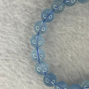 Natural Aquamarine Bracelet 天然海蓝宝石手链 22.29g 16cm 9.2mm 21 Beads - Huangs Jadeite and Jewelry Pte Ltd