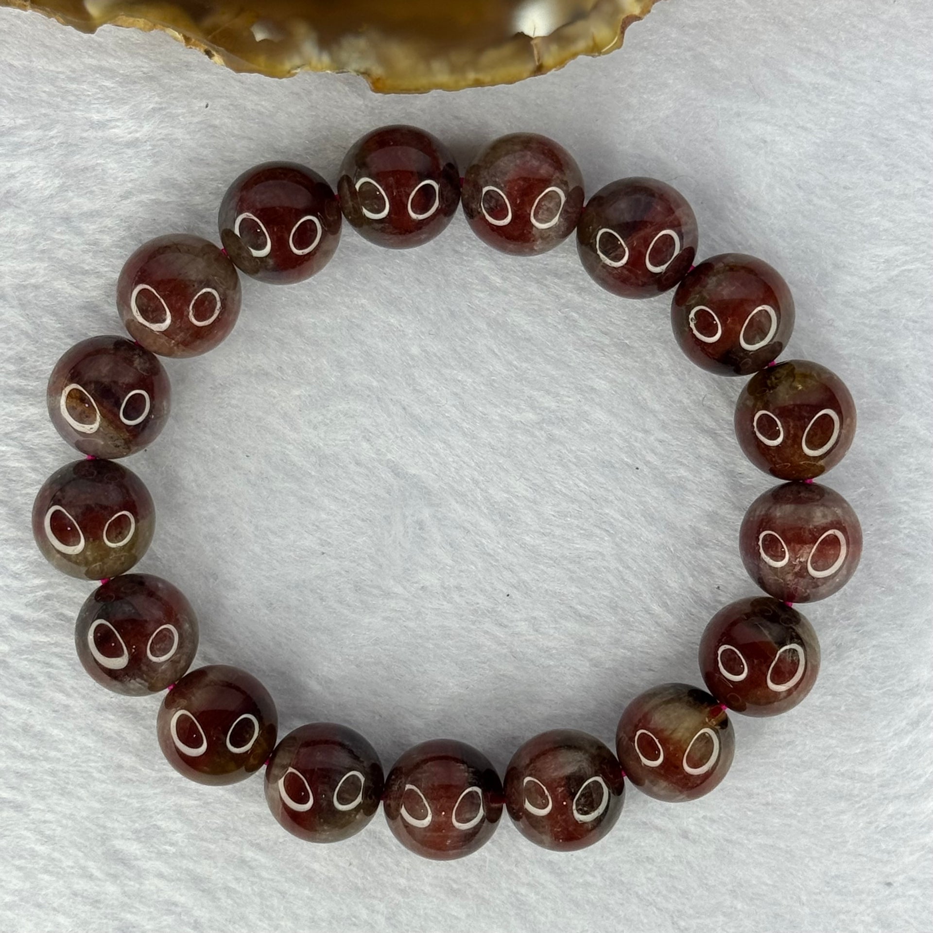 Above Average Natural Auralite 23 Bracelet 天然激光23手链 42.70g 18cm 12.2mm 17 Beads - Huangs Jadeite and Jewelry Pte Ltd