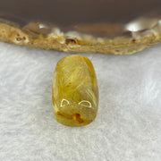 Good Grade Natural Golden Rutilated Quartz Crystal Lulu Tong Barrel 天然金顺发晶水晶露露通桶 
5.02g 17.3 by 12.8mm - Huangs Jadeite and Jewelry Pte Ltd