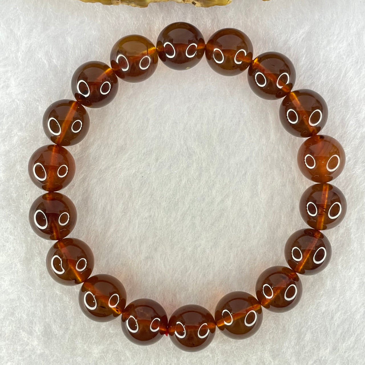 Good Grade Natural Cognac Amber Beads Bracelet 天然黄琥珀手链 15.42g 18cm 11.6mm 18 Beads