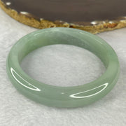 Rare Type A Semi Icy Translucent Light Blueish Green Jadeite Bangle 稀有 A 货半冰浅蓝绿色翡翠手镯 329.12 cts 65.82g Inner Diameter 60.55mm External Diameter 76.80mm 13.7 by 8.2mm (Perfect) with NGI Cert No. 16813537 - Huangs Jadeite and Jewelry Pte Ltd