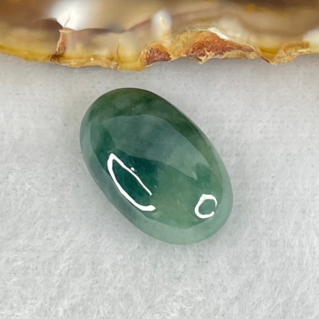 Type A Wuji Grey with Green Cabouchon Jadeite Stone For Setting 3.01g 18.4 by 12.0 by 6.8mm