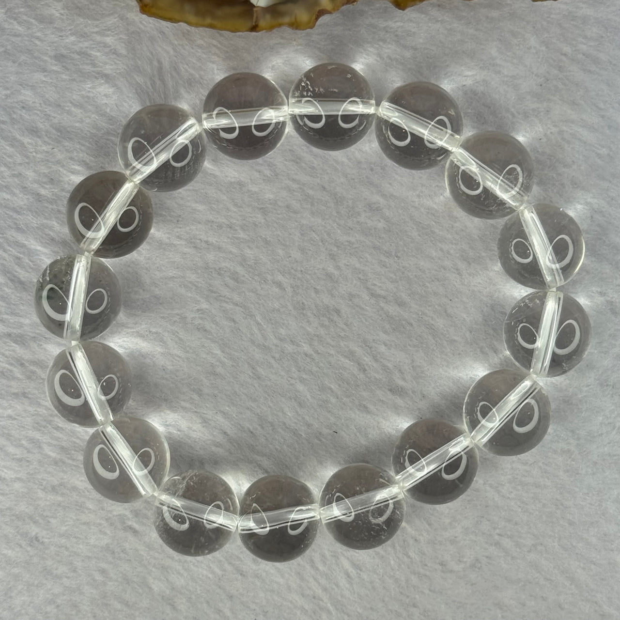 Natural Clear Quartz Beads Bracelet 天然白水晶手链 46.33g 17.5cm 12.9mm 16 Beads