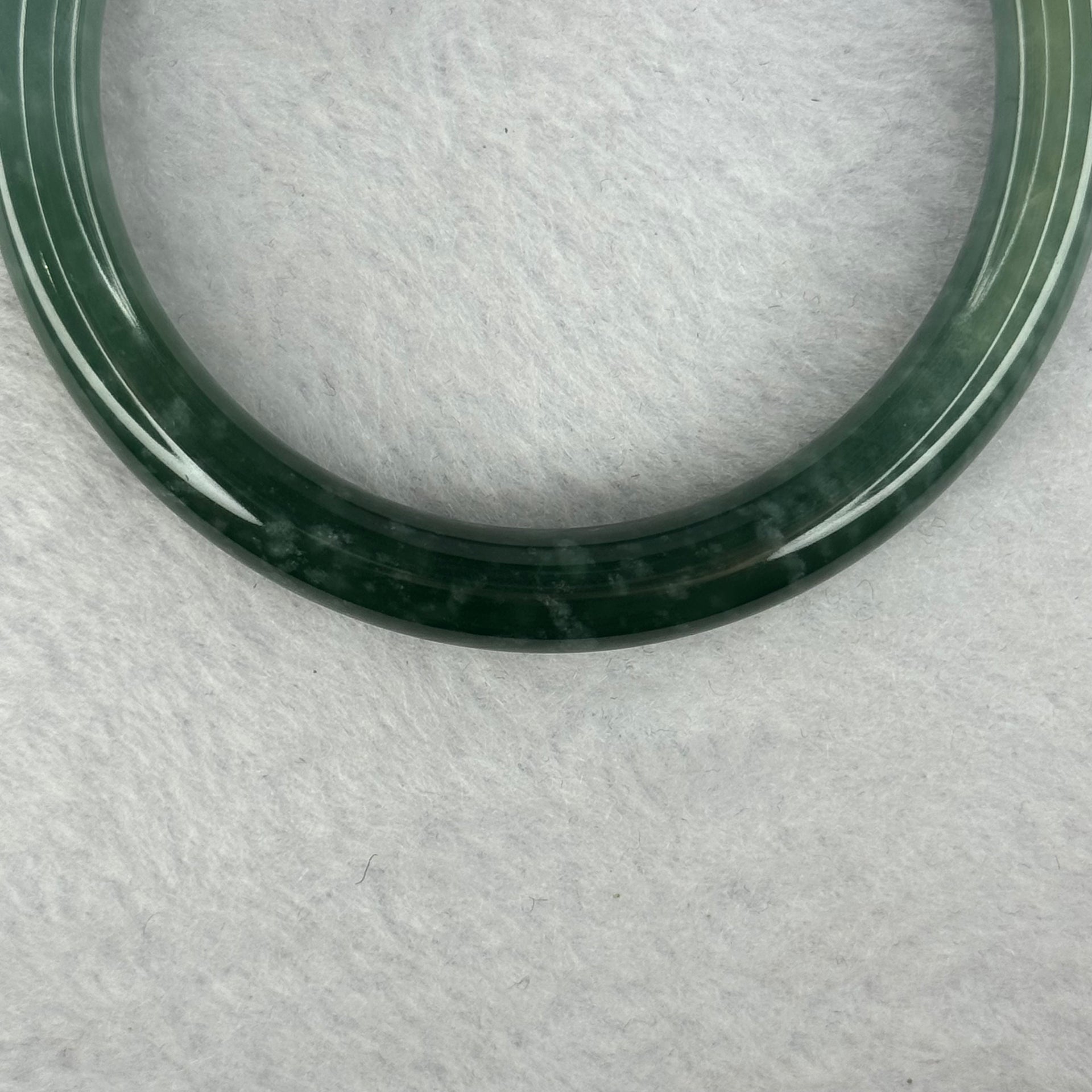 Type A Blueish Green with Faint Yellow Jadeite Bangle 36.84g Inner Diameter 58.2mm 8.2 by 7.9mm - Huangs Jadeite and Jewelry Pte Ltd