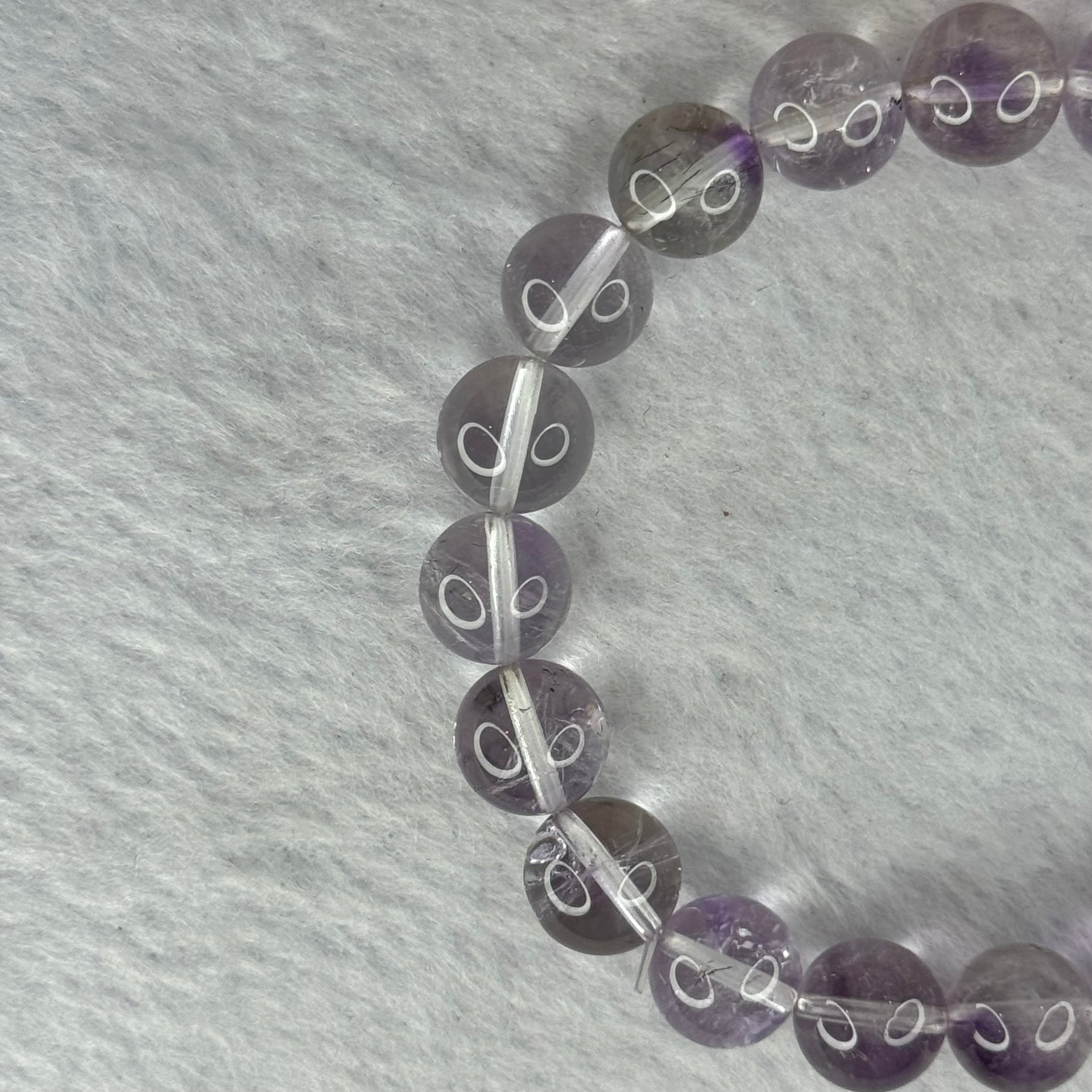 Natural Super 7 Amethyst Beads Bracelet 天然紫超七手链 24.84g 16.5cm 9.9mm 20 Beads - Huangs Jadeite and Jewelry Pte Ltd