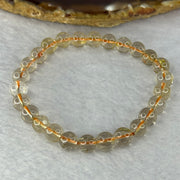 Natural Golden Rutilated Quartz Beads 天然金发水晶手链 13.06g 7.5cm 7.4mm 26 Beads - Huangs Jadeite and Jewelry Pte Ltd