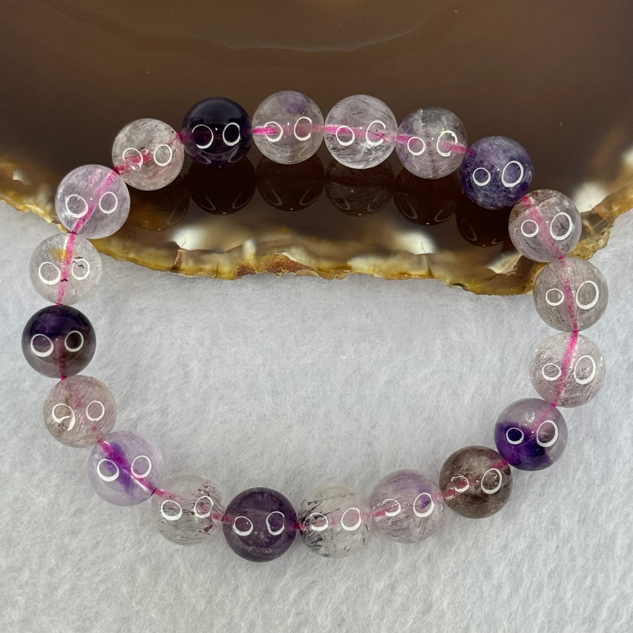 Natural Super 7 Beads Bracelet 29.63g 17.5cm 10.3mm 20 Beads