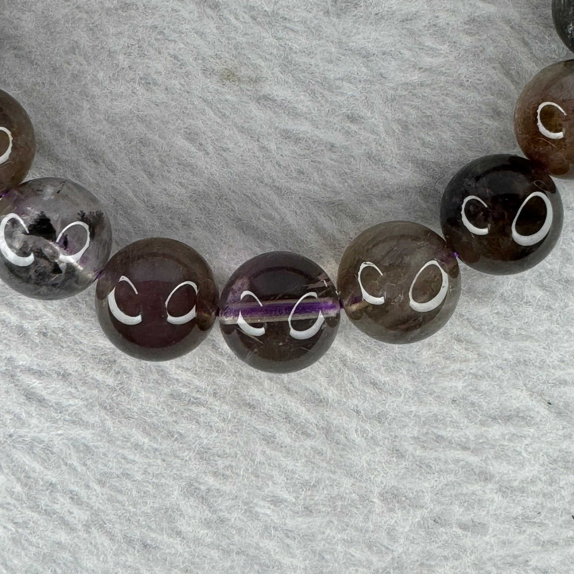 Natural Auralite Crystal Bracelet 极光手链 34.34g 11.1 mm 18 Beads - Huangs Jadeite and Jewelry Pte Ltd