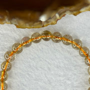 Natural Golden Rutilated Quartz Beads 天然金发水晶手链 13.23g 15.5cm 7.3mm 27 Beads - Huangs Jadeite and Jewelry Pte Ltd