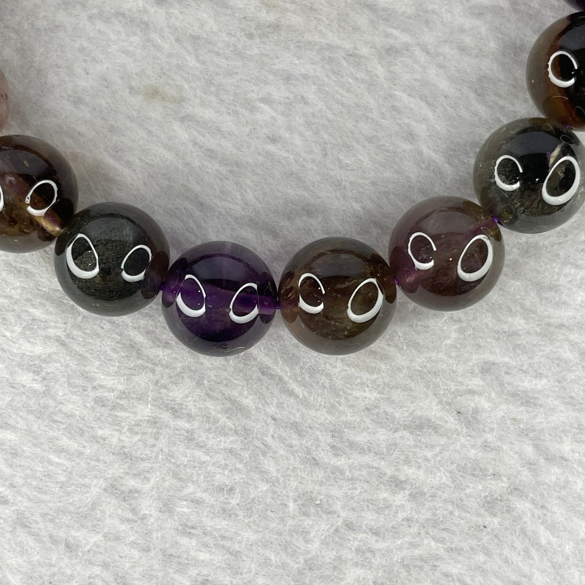 Natural Auralite Crystal Bracelet 极光手链 35.43g 11.4 mm 18 Beads - Huangs Jadeite and Jewelry Pte Ltd