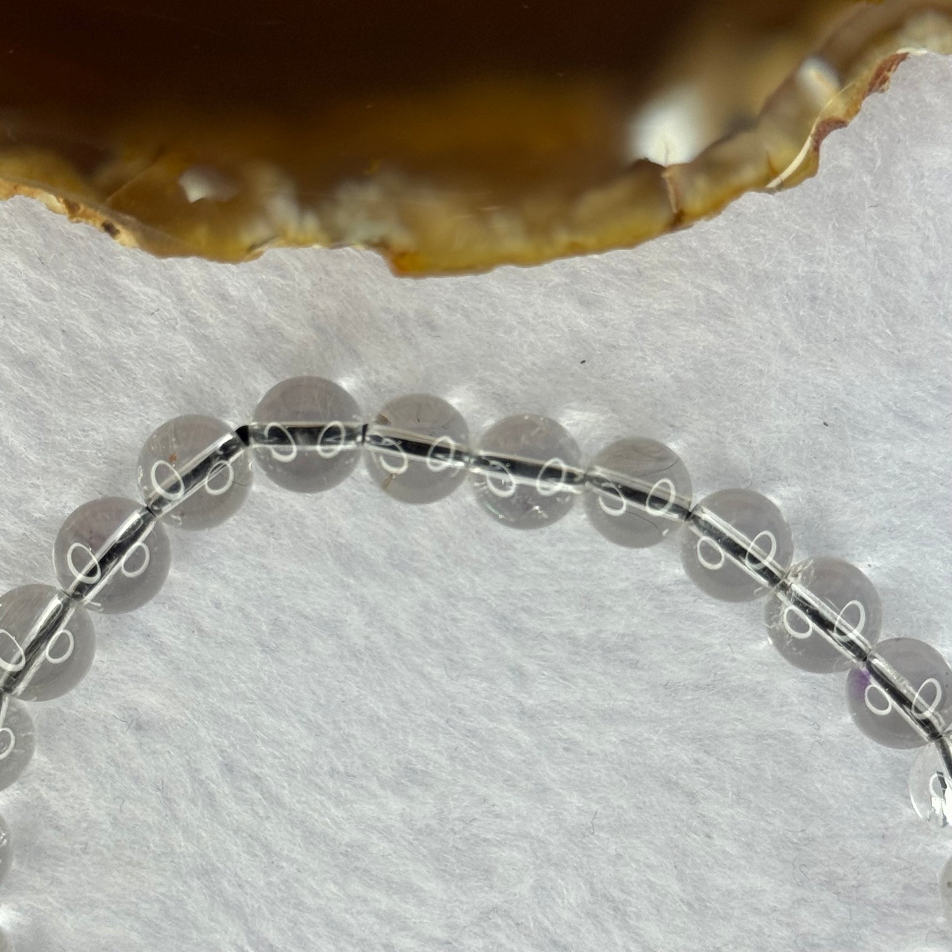 Natural Titanium Rutilated Clear Quartz 11.7g 15cm 6.9mm 27 Beads - Huangs Jadeite and Jewelry Pte Ltd