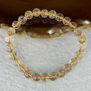 Natural Golden Rutilated Quartz Beads 天然金发水晶手链 13.06g 7.5cm 7.4mm 26 Beads - Huangs Jadeite and Jewelry Pte Ltd