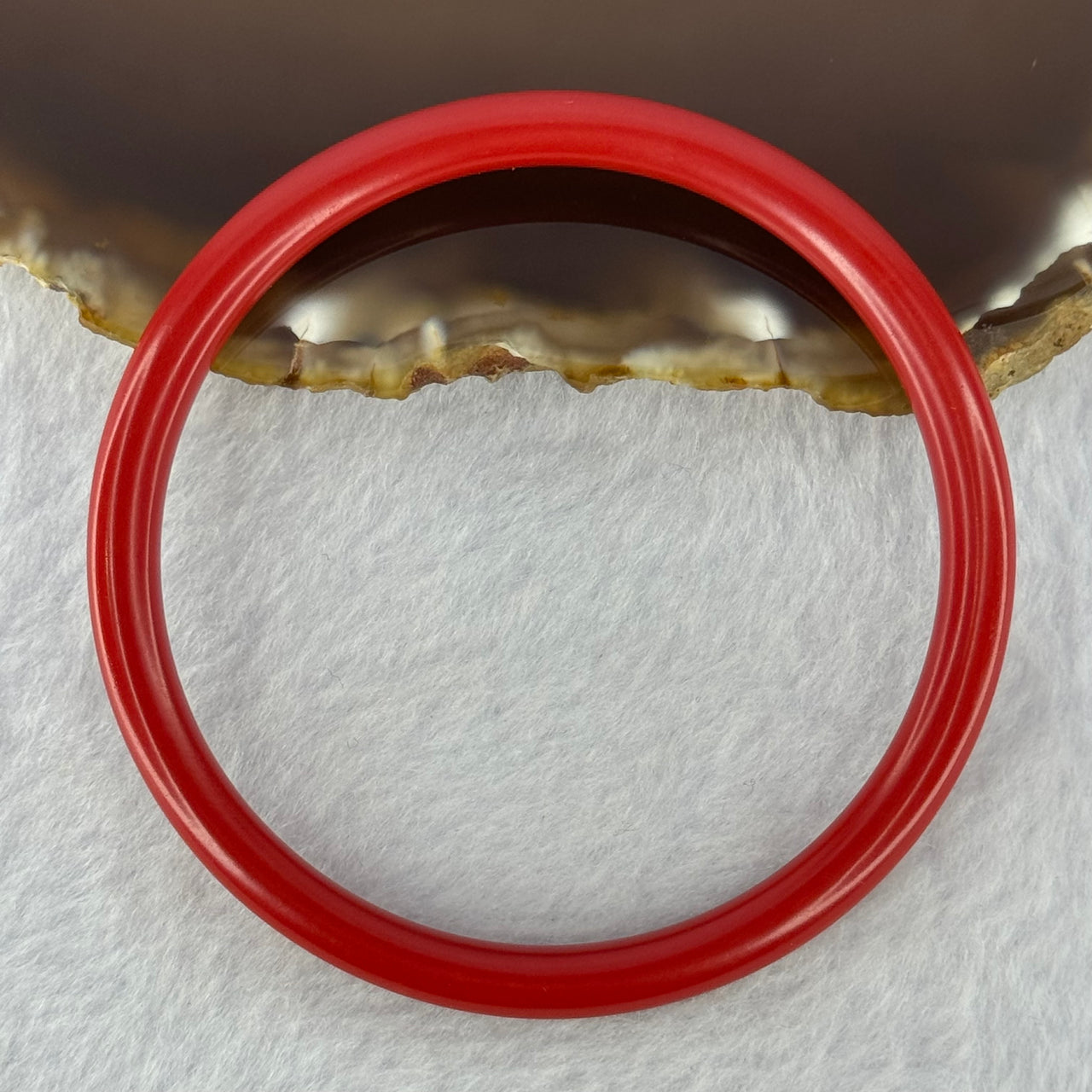 Natural Red Cinnabar Bangle 16.50g Internal Diameter 56.4mm 5.3 by 5.6mm