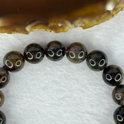 Natural Black Auralite 23 Bracelet 天然黑激光23手链 35.22g 17.5cm 11.4mm 18 Beads - Huangs Jadeite and Jewelry Pte Ltd