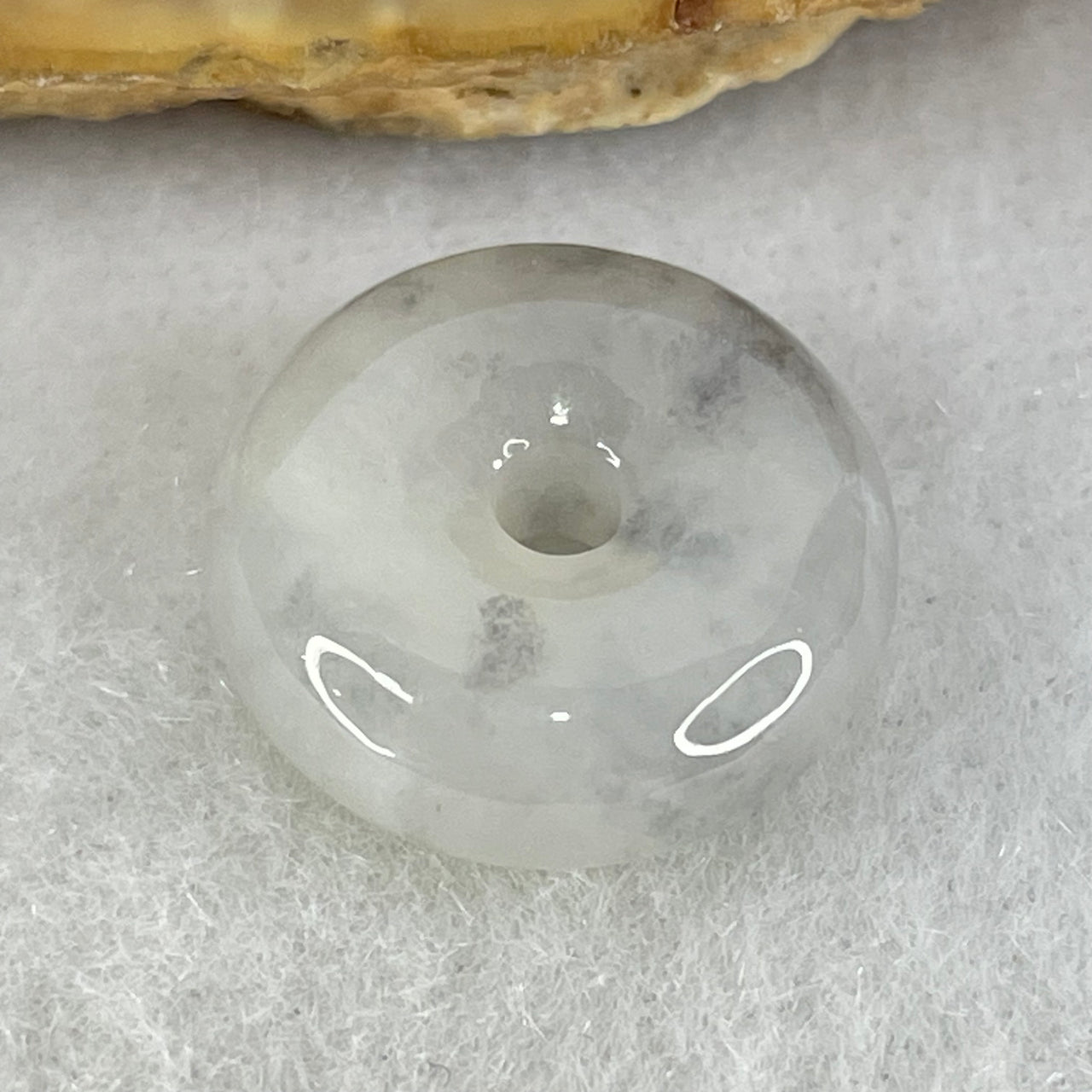 Type A Semi Icy Light Lavender With Wuji Grey Jadeite Ping An Kou Charm/Pendant 2.65g 14.7 by 5.9mm