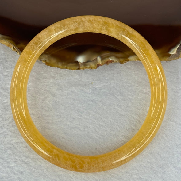 Transparent Orangey Yellow Quartzite Jade Bangle 天山玉手镯 Internal Diameter 59.4mm 29.90g 8.6 by 8.2mm