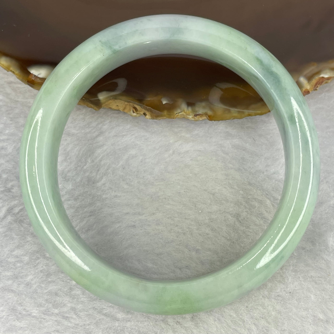 Type A Sky Blue with Dark Green and Yellow Patches Jadeite Bangle 63.12g Internal Diameter 55.5mm 14.9 by 8.2 (Slight External Line) - Huangs Jadeite and Jewelry Pte Ltd