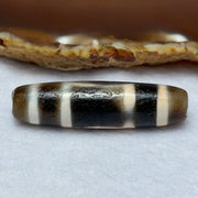 Natural Powerful Tibetan Old Oily Agate Sky Door Serenity 1 Eye Dzi Bead Heavenly Master (Tian Zhu) 一眼天诛 12.55g 47.9 by 12.6mm - Huangs Jadeite and Jewelry Pte Ltd