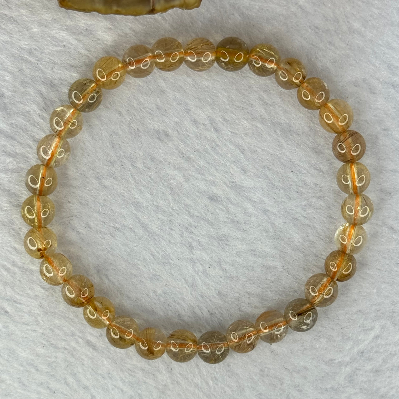 Natural Golden Rutilated Quartz Beads 天然金发水晶手链 9.89g 15cm 6.5mm 31 Beads - Huangs Jadeite and Jewelry Pte Ltd