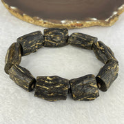 Natural Wild Indonesia Agarwood Bracelet (Sinking Type) 天然野生印尼沉香手链（沉水）41.98g 20cm 26.2 by 21.2 by 15.0 by 9pcs - Huangs Jadeite and Jewelry Pte Ltd