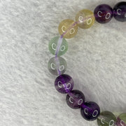 Natural Purple Green Yellow Fluorite Beads Bracelet 20.05g 8.6mm by 19 Beads 13cm - Huangs Jadeite and Jewelry Pte Ltd