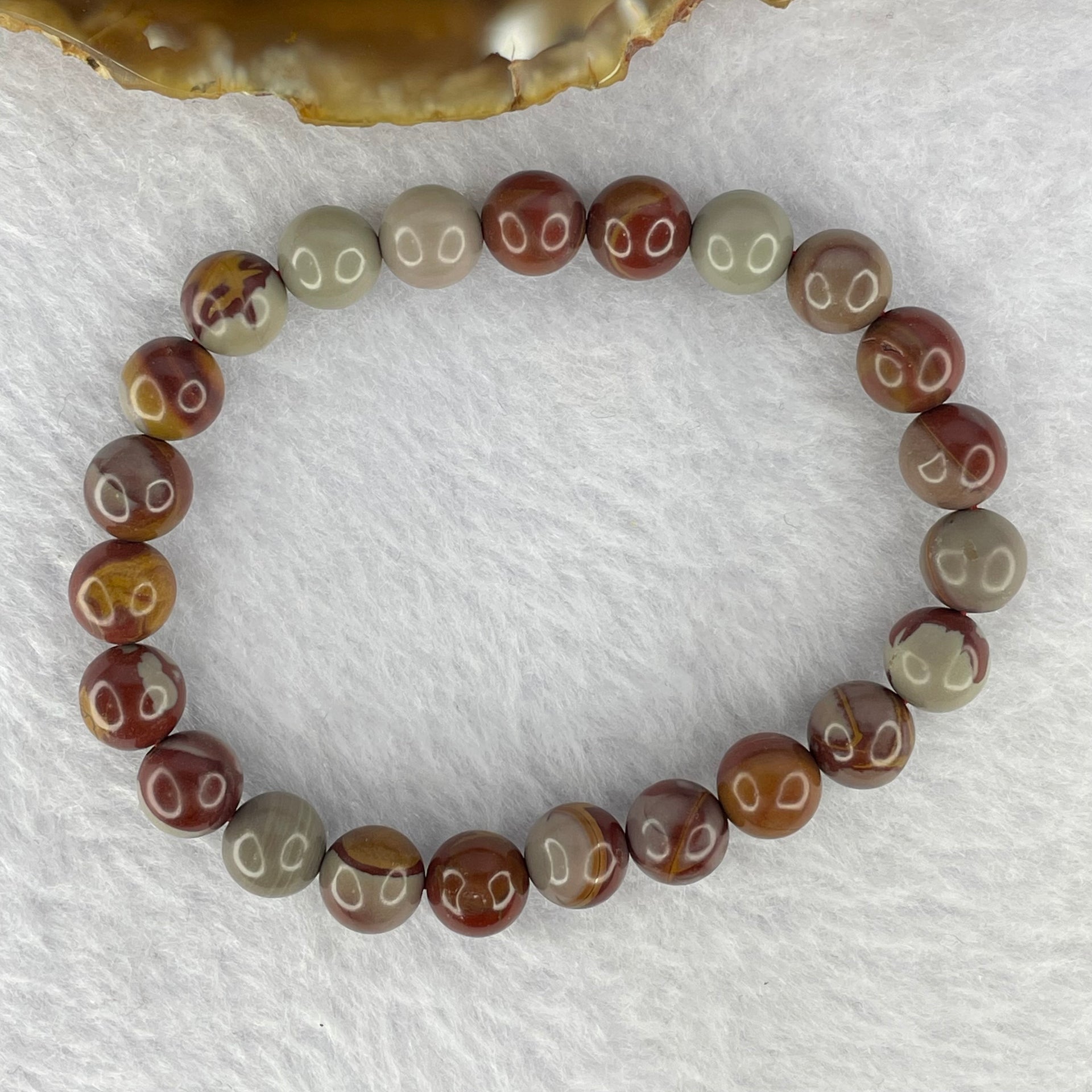 Australian Red Picture Jasper (Noreena Jasper) Bracelet 17.73g 8.3 mm 23 Beads - Huangs Jadeite and Jewelry Pte Ltd