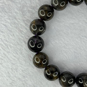 Natural Black Auralite 23 Bracelet 天然黑激光23手链 52.20g 18.5cm 13.5mm 16 Beads - Huangs Jadeite and Jewelry Pte Ltd