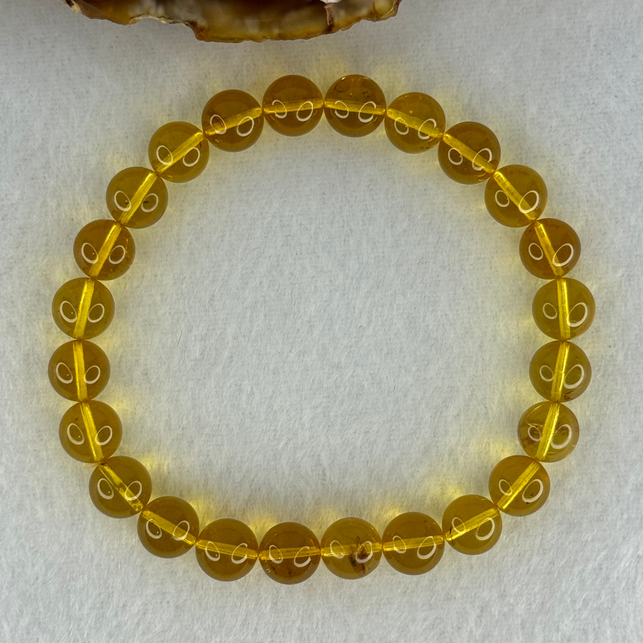 Natural Purple Honey Amber Beads Bracelet 天然紫蜜琥珀手链  6.18g 16cm 7.8mm 24 Beads