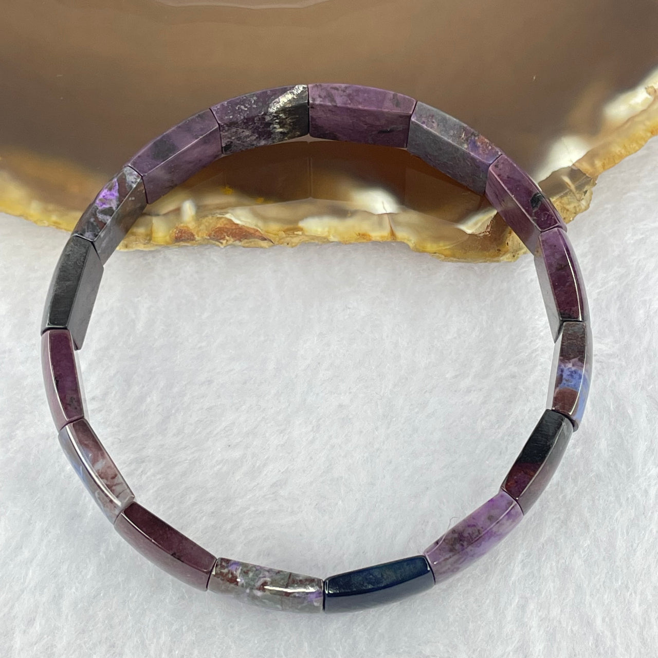 Natural Sugilite Bracelet 17.52g 17cm 11.9 by 9.1 by 4.5mm 16pcs