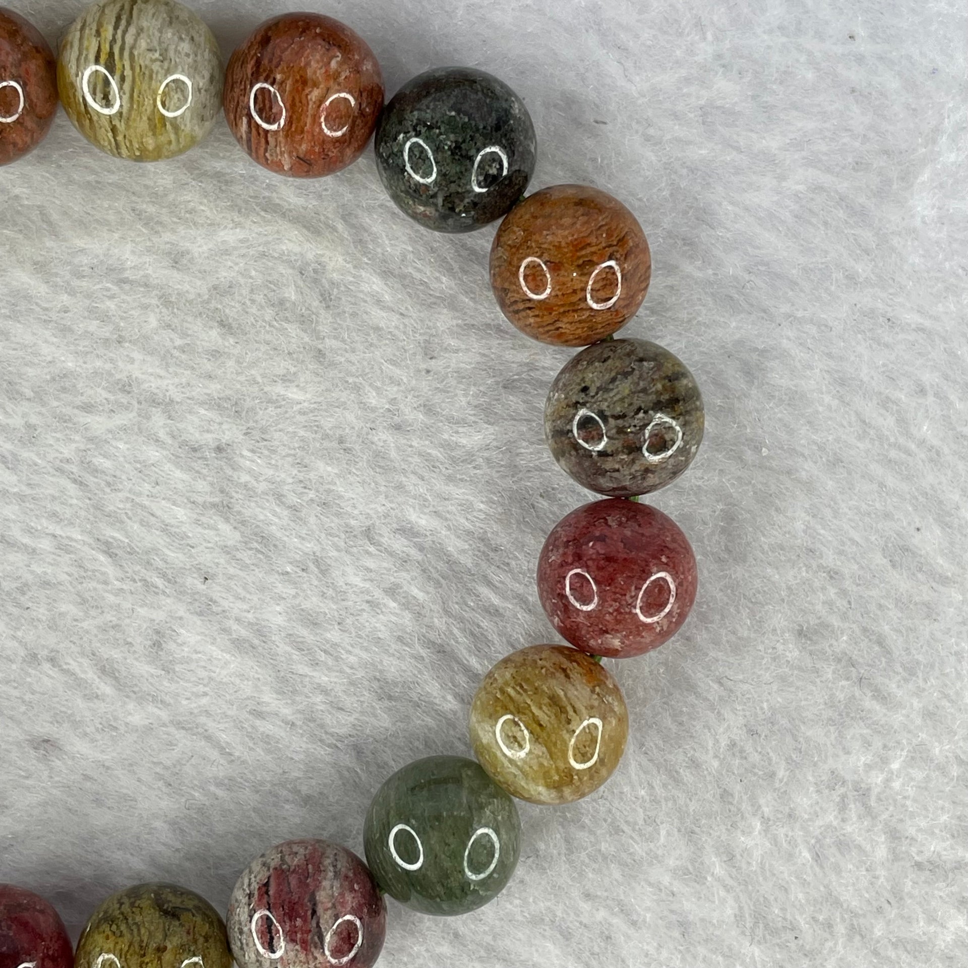 Natural Mixed Colour Phantom Quartz Bracelet 30.05g 17cm 10.6mm 19 Beads - Huangs Jadeite and Jewelry Pte Ltd